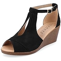Journee Collection Womens Comfort Sole Ankle Strap Wedges