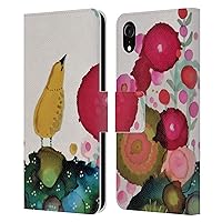 Head Case Designs Officially Licensed Sylvie Demers Yellow Birds 3 Leather Book Wallet Case Cover Compatible with Apple iPhone XR