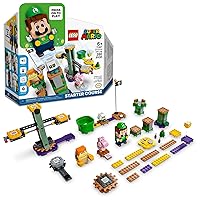 Super Mario Adventures with Luigi Starter Course Toy for Kids, Interactive Figure and Buildable Game with Pink Yoshi, Birthday Gift for Super Mario Bros. Fans, Girls & Boys Ages 6 and Up, 71387