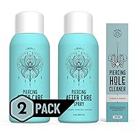 BASE LABORATORIES Piercing Aftercare Spray Kit | 8oz | Aftercare Keloid Bump Removal Spray + Ear Hole Cleaner Earring Cleaner Floss | Sanitizing Nose & Ear Piercing Cleaner - Piercing Bump Spray