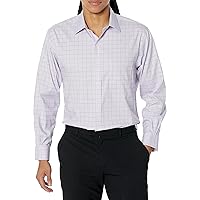 Brooks Brothers Men's Non-Iron Stretch Pinpoint Ainsley Spread Collar Plaid Dress Shirt