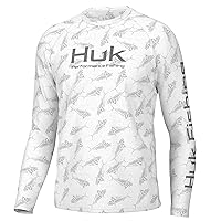 HUK Men's Pursuit Crew Long Sleeve, Sun Protecting Fishing Shirt