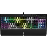 Corsair K55 RGB Pro XT Gaming Keyboard (QWERTY US, Dynamic RGB Lighting per Button, Macro Keys, IP42 Dust and Waterproof, Removable Wrist Rest, Meadia & Volume), Blacks, 15666436