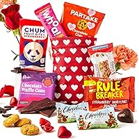 Vegan Gift Bag - Prefilled Bag w Vegan Treats, Snacks, Candies & Chocolates - Mother's Day Gift Candy Assortment for Her - Great Food Gift for Women, Adults & Kids