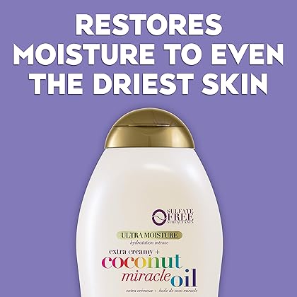 OGX Extra Creamy + Coconut Miracle Oil Ultra Moisture Body Wash, 19.5 Fl Oz