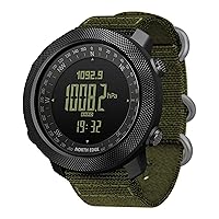 North Edge Apache Tactical Sports Watches for Men , Outdoor Survival Military Compass Rock Solid Digital Watches with Durable Band, Steps Tracker Pedometer Calories (Green)…