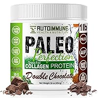 Paleo Perfection Double Chocolate Grass Fed Beef Collagen Protein Powder with Stevia - Paleo, Keto, SCD, AIP Protein Powder with Apple Fiber, Carrot & Broccoli - 1lb Protein Powder & Superfood Blend