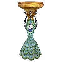 Design Toscano Ruler Peacock Sculptural Pedestal, full color