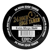 24 Hour Edge Tamer, Extra Mega Hold, 2.7 Oz - No Flaking, No White Residue, Shine, Moisture and Prevent Breakage with Castor Oil