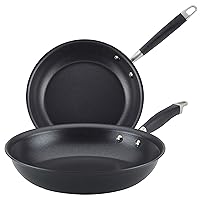 Advanced Home Hard-Anodized Nonstick Skillets (2 Piece Set- 10.25-Inch & 12.75-Inch, Onyx)