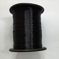 Black - Spool of Shiny Metallic Thread Yarn - for Crochet Sewing Embroidery Handwork Artwork Jewelry