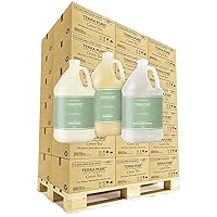 Green Tea | Hotel Soaps and Toiletries Bulk Set | All-In-Kit Gallon Size | Shampoo, Conditioner, Body Wash | Designed to Refill Soap Dispensers | Half Pallet 18 Cases with 72 Total Gallons