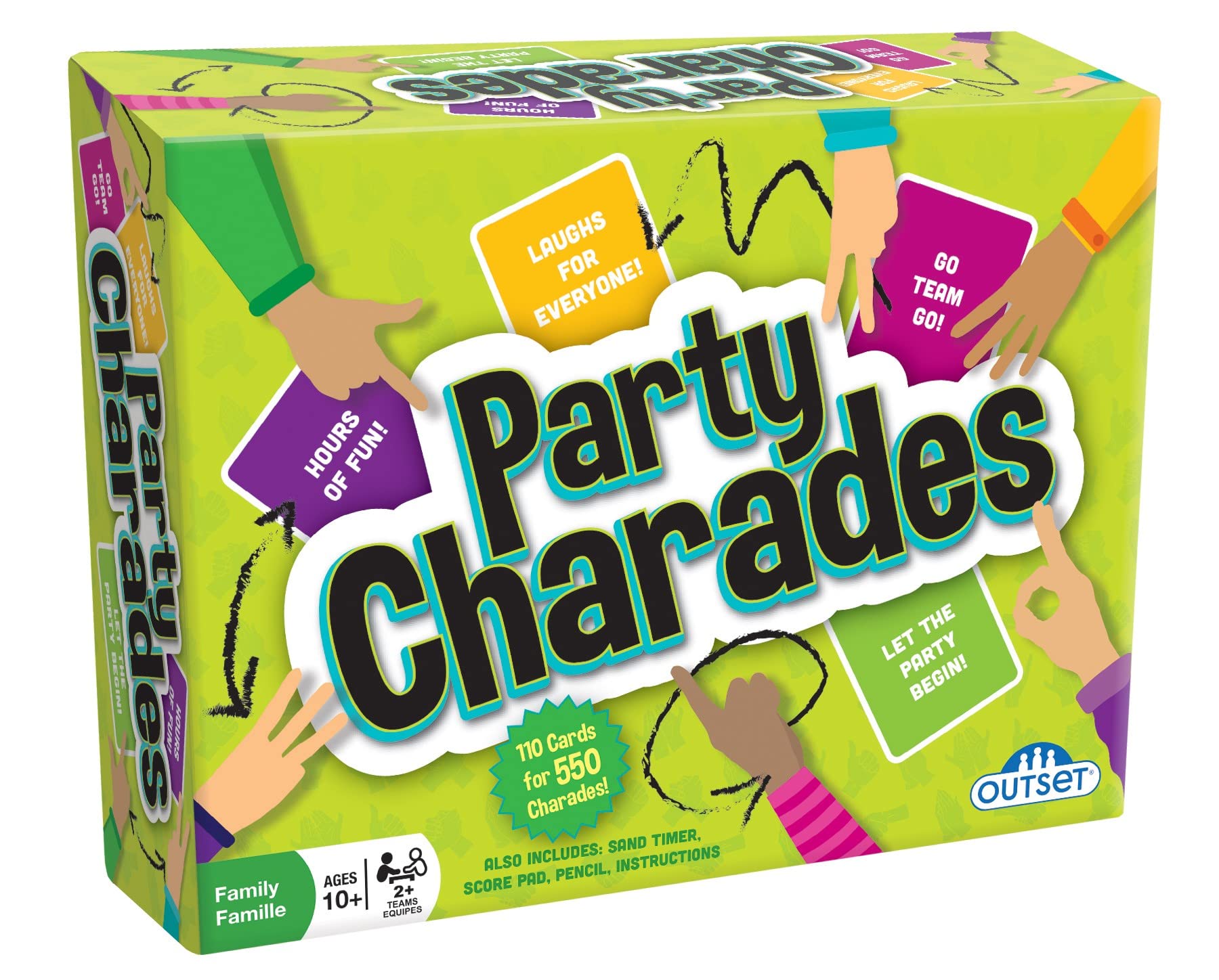 Party Charades Game – Contains 550 charades – Great Family Game for 2 or More Players Ages 10 and up by Outset Media