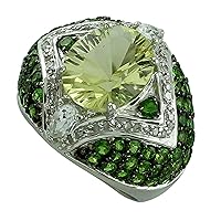 4.19 Carat Lemon Quartz Oval Shape Natural Non-Treated Gemstone 10K White Gold Ring Engagement Jewelry for Women & Men