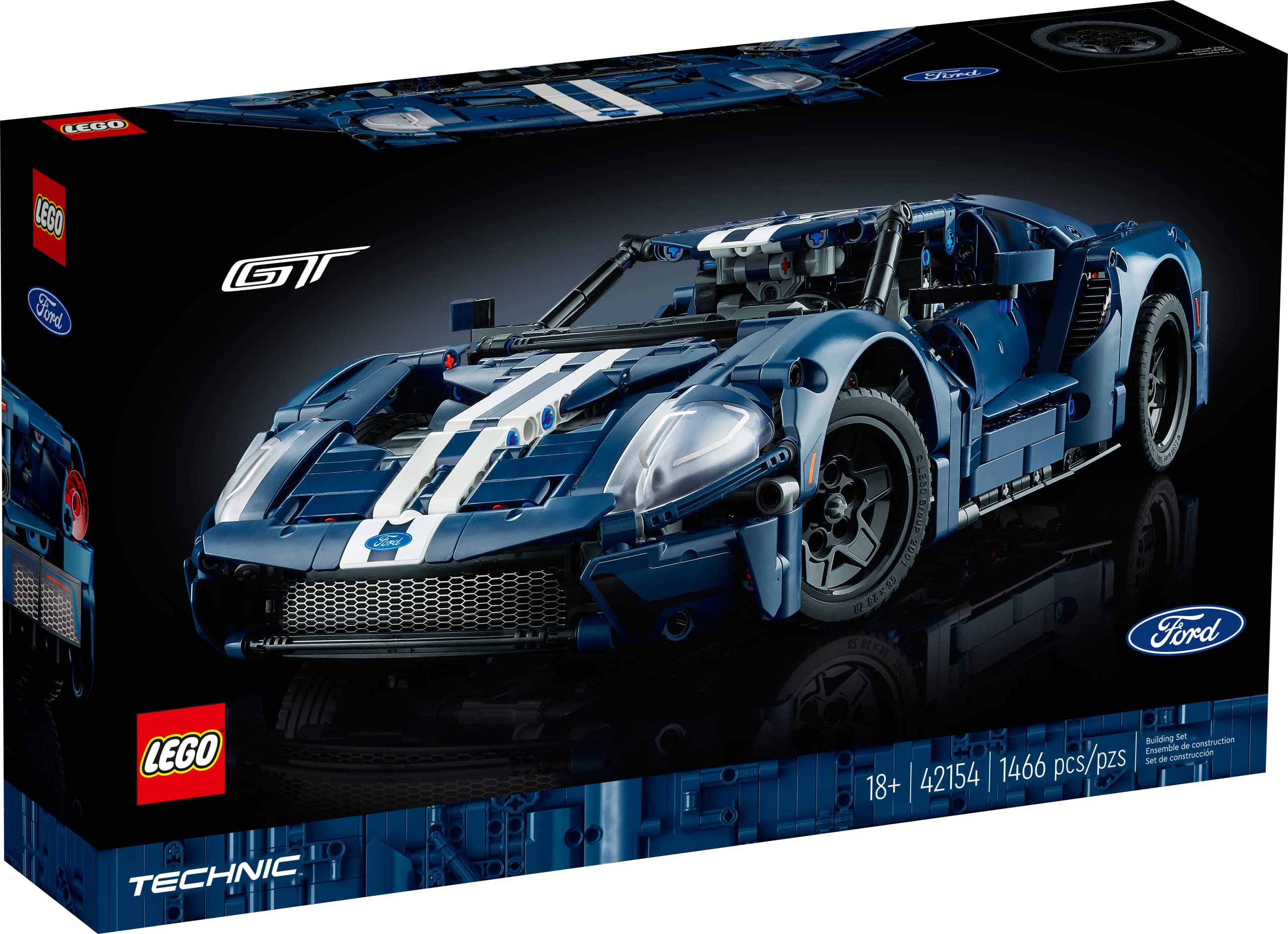 LEGO Technic 2022 Ford GT 42154 Car Model Kit for Adults to Build, 1:12 Scale Supercar with Authentic Features, Collectible Set, Idea That Fuels Creativity and Imagination