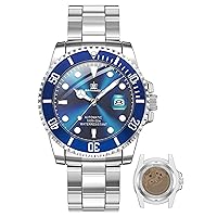 BARAMON Mens Automatic Watches Diver Collection Sapphire Crystal Skeleton Mechanical Stainless Steel Waterproof 41mm Rotating Bezel Wrist Watch for Men