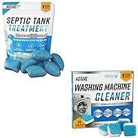 ACTIVE Washing Machine Cleaner And Septic Tank Treatment Pods Bundle - Includes 12 Month Supply Washing Machine Descaler & Septic Tank Treatment Pods