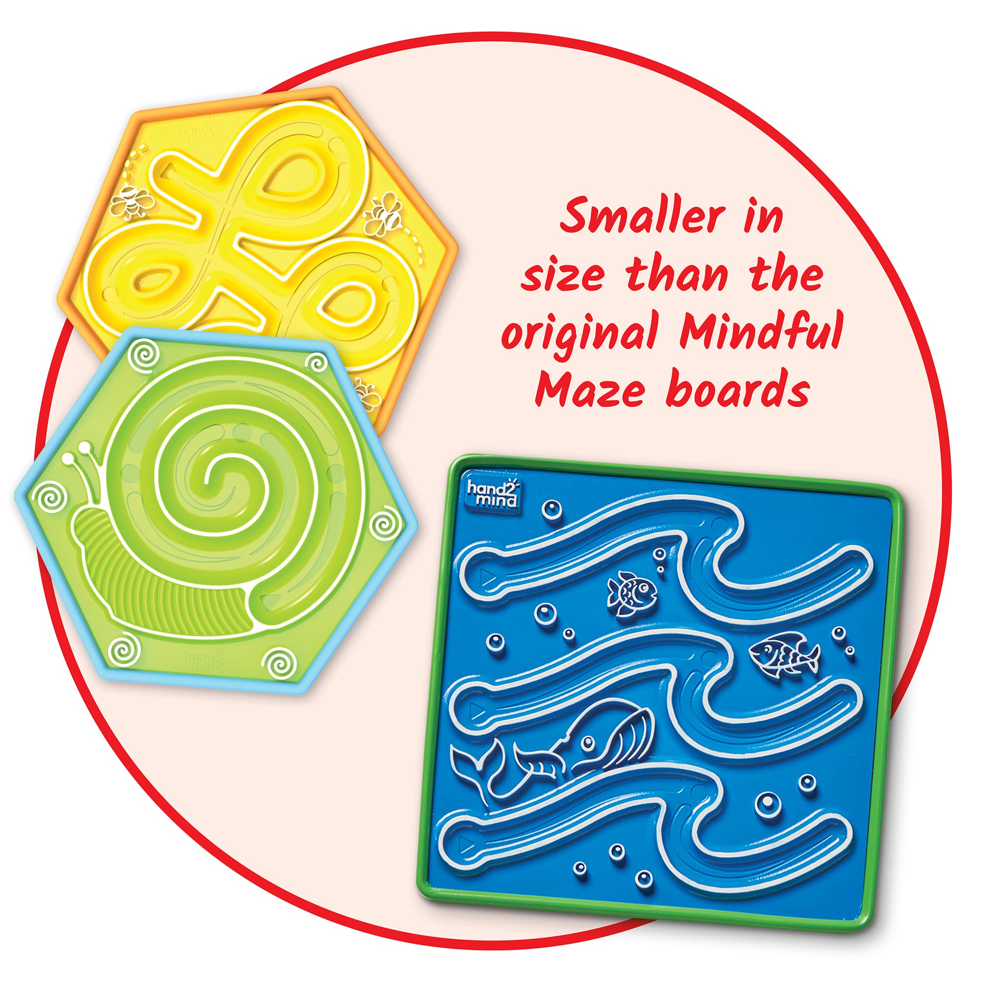 hand2mind Mindful Maze Garden Pack, Finger Labyrinth for Kids, Mindfulness for Kids, Sensory Play Therapy Toys, Calm Down Corner Supplies, Social Emotional Learning Activities (Set of 2)