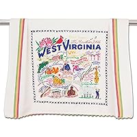 Catstudio West Virginia Dish Towel - U.S. State Souvenir Kitchen and Hand Towel with Original Artwork - Perfect Tea Towel for West Viriginia Lovers, Travel Souvenir