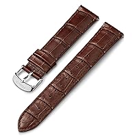 Timex 20mm Genuine Leather Strap – Dark Brown with Silver-Tone Buckle
