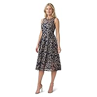 Adrianna Papell Women's 3D Embroidery Fit and Flare