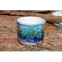 Rain forest mug, pottery mug, 10 Oz, handmade ceramic mug, carved mug, Blue drop mug, coffee mug pottery, Personalized mug, unique gift