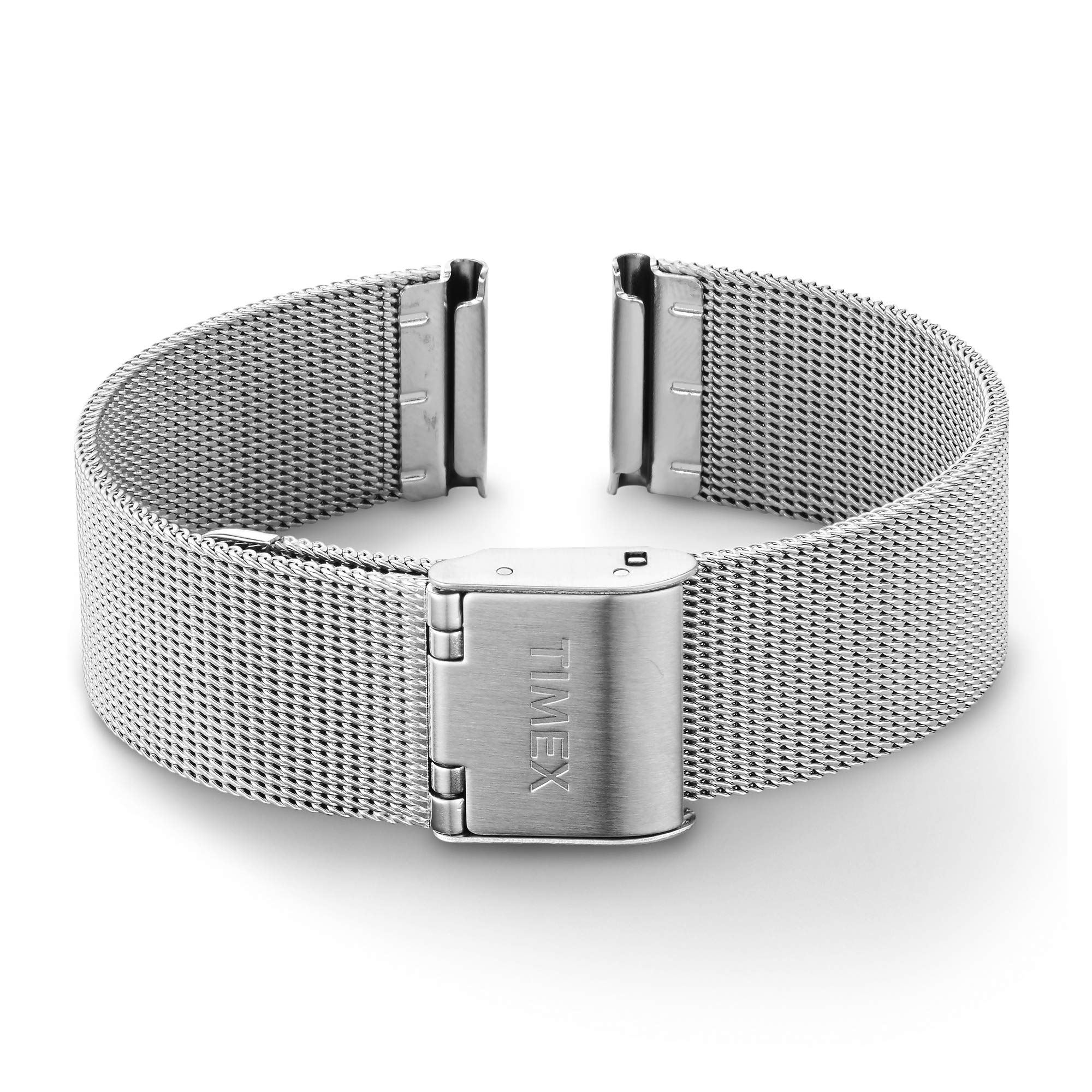 Timex 16mm Stainless Steel Mesh Bracelet – Silver-Tone with Self-Adjust Clasp