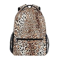 ALAZA Cheetah Leopard Print Animal Abstract Backpack Purse with Multiple Pockets Name Card Personalized Travel Laptop School Book Bag, Size M/16.9 inch