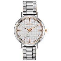 Citizen Eco-Drive Casual Quartz Womens Watch, Stainless Steel, Two-Tone (Model: EM0766-50A)