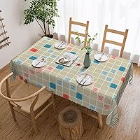 Scrabble Board Print Tablecloth Rectangle Table Covers Waterproof Wrinkle Free Table Cloth for Kitchen Party Picnic Home Decor 54 X 72 in