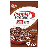 Premier Protein Chocolate Almond cereal, high protein-rich breakfast cereal or snack made with real almonds, 9 Ounce - 1 count