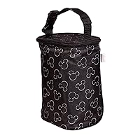 Disney Baby by J.L. Childress TwoCOOL Breastmilk Cooler - Double Baby Bottle & Food Bag - Ice Pack Included - Fits 2-4 Bottles - Insulated & Leak Proof Bottle Bag - Mickey Black