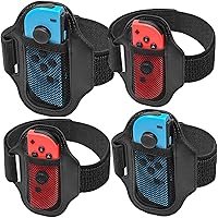 [4 Pack] Switch Leg Strap for Nintendo Switch Sports, TGDPLUE Switch Soccer Leg Straps Compatible with Switch Sports/Ring Fit Adventure, Two Size Adjustbale Elastic Strap for Adults & Children