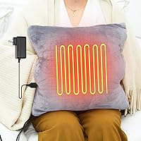 Heated Throw Pillow Kannino Heating Lumbar Support Pillow for Pain Relief Flannel USB Electric Heated Pillow with 3 Heat Settings Heating Pillow for Back, Abdomen, Hands, Shoulders - 15.7
