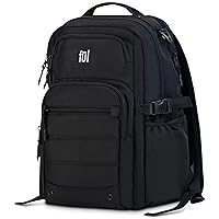 FUL Tactics Collection 17 Inch Laptop Backpack, Division Padded Computer Bag for Commute or Travel, Black