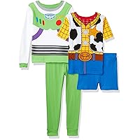 Disney Boys' 4-Piece Snug-fit Cotton Pajama Set, Soft & Cute for Kids