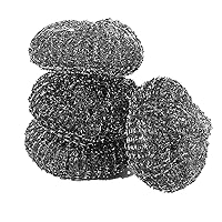 Pine-Sol Heavy-Duty Stainless Steel Scrubbers | Won’t Rust or Splinter | Scrub Sponges for Cast Iron, Oven Racks, Grills, 4 Pack