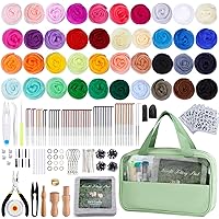 Mayboos Needle Felting Starter Kit,Wool Roving 40 Colors Set, Needle Felting Tools Felting Mat Needle Felting Supplies for Beginner Professional DIY