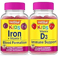 Iron + Vitamin C Kids + Vitamin D3 Kids, Gummies Bundle - Great Tasting, Vitamin Supplement, Gluten Free, GMO Free, Chewable Gummy