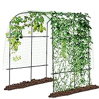 DoCred Tall Garden Arch Trellis for Climbing Plants, 87in Tall Metal Plant Support Trellis Archway for Climbing Vine Vegetable/Fruit/Flower Outdoor Yard Lawn Garden Arch Tunnel Trellis