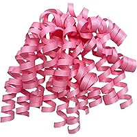 Jillson Roberts GL906 6-Count Self-Adhesive Grosgrain Curly Bows Available in 15 Colors, Pink