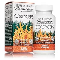 Host Defense, Cordyceps Capsules, Energy and Stamina Support, Mushroom Supplement, Unflavored, 60