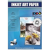 PPD Inkjet Canvas 100% Real Printable Cotton LTR 8.5 x 11 125lbs. 340gsm 17mil x 20 sheets (PPD083-20)