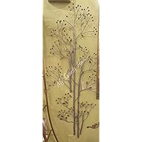 MY SWANKY HOME Contemporary Flower Branch Wall Art | Modern Silver Metal