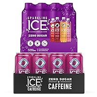 Black Raspberry Variety Pack with Caffeine, Zero Sugar Flavored Sparkling Water with Antioxidants, Vitamins, and Zero Calories (16 fl oz Cans, 12 count)