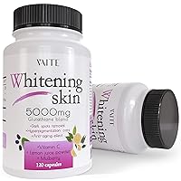Glutathione Whitening Pills - Dark Spots & Acne Scar Remover - 5000 - Made in USA - Vegan Skin Bleaching Pills with Anti-Aging & Antioxidant Effect - 120 Capsules
