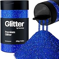 Glitter, 220G/7.76OZ Sapphire Blue Holographic Glitter, Holographic Ultra Fine Glitter, Glitter Powder for Resin, Craft Glitter, 1/128