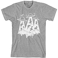 Threadrock Men's Dinosaur Alien Abduction T-Shirt