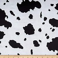 Charmeuse Satin Cow White/Black, Fabric by the Yard