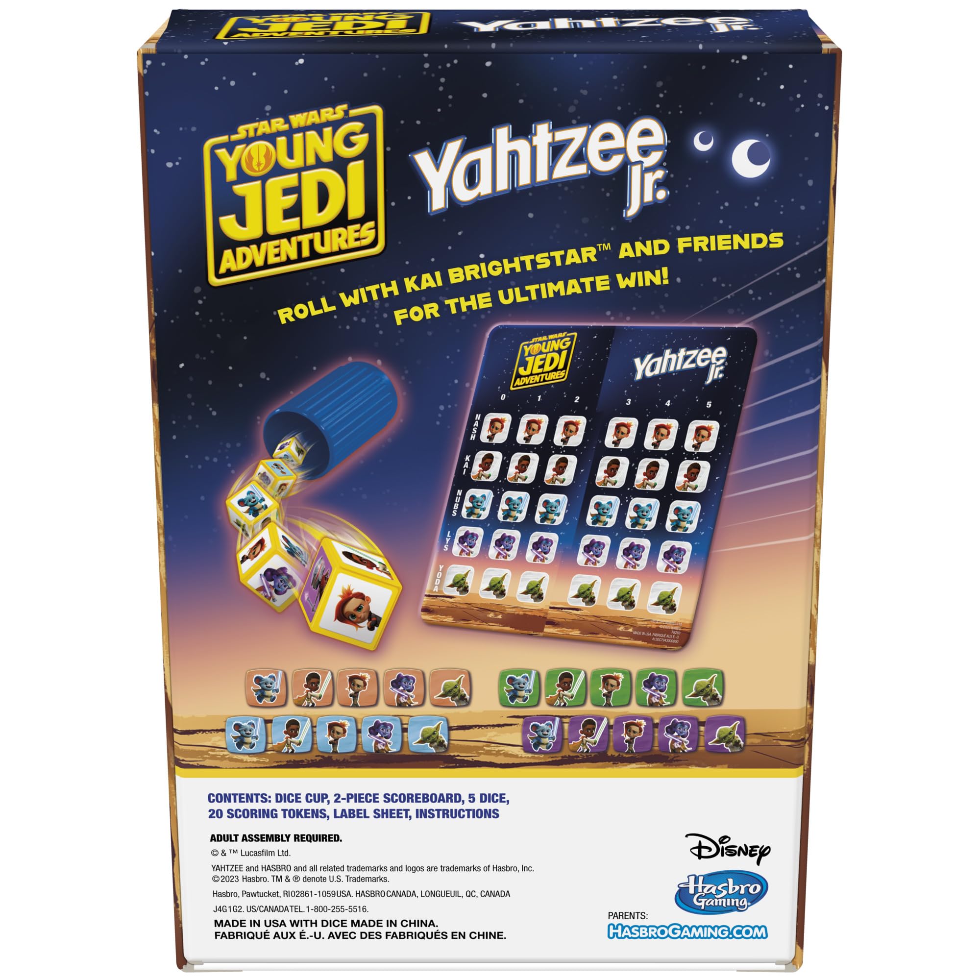 Yahtzee Jr.: Star Wars Young Jedi Adventures Edition Board Game for Kids | Ages 4+ | 2-4 Players | Counting and Matching Games for Preschoolers (Amazon Exclusive)